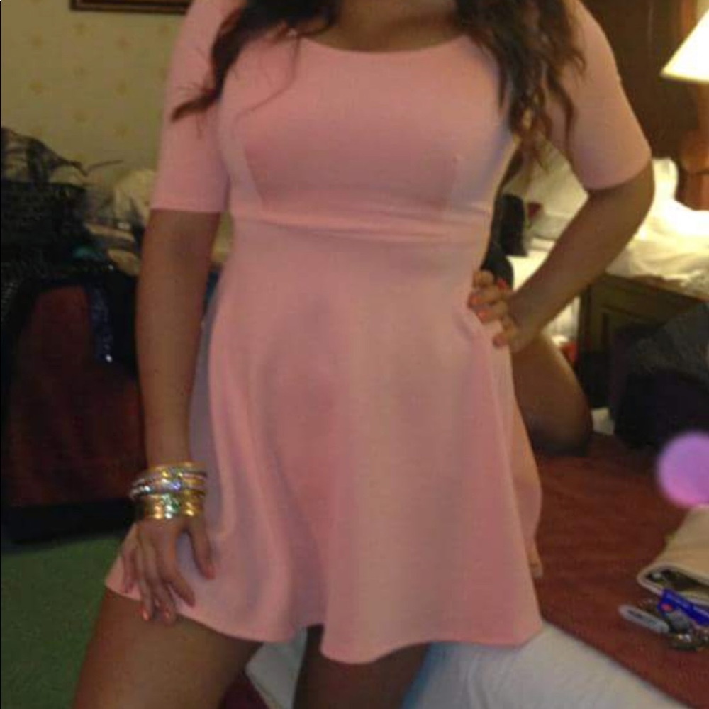 Creamy orange skater dress